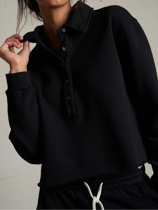 perfectwhitetee Tops - Perfectwhitetee vinny fleece henley sweatshirt
